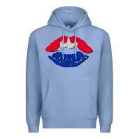 Colony Blue cambodian flag lips Premium Hoodie - AdoDesignShop