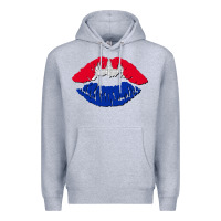 Heather Grey cambodian flag lips Premium Hoodie - AdoDesignShop