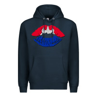 Navy cambodian flag lips Premium Hoodie - AdoDesignShop