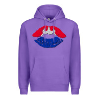 Purple cambodian flag lips Premium Hoodie - AdoDesignShop