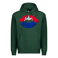 Sports Green cambodian flag lips Premium Hoodie - AdoDesignShop