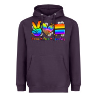 Plum peace love equality Heavyweight Hoodie - Zillion Design Studio