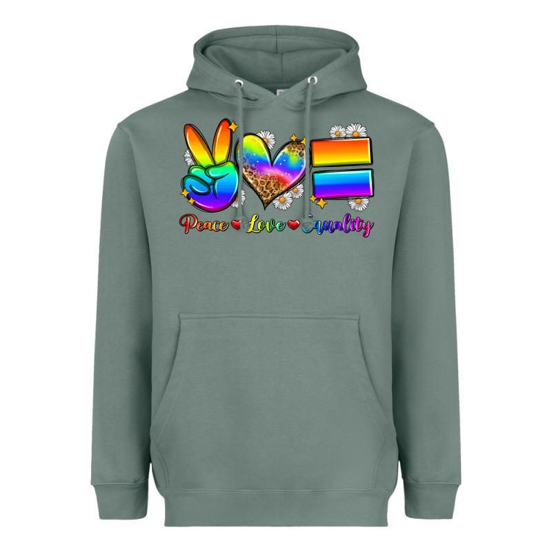 Peace Love Equality Heavyweight Hoodie by Zillion Design Studio | Teevron