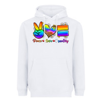 White peace love equality Heavyweight Hoodie - Zillion Design Studio