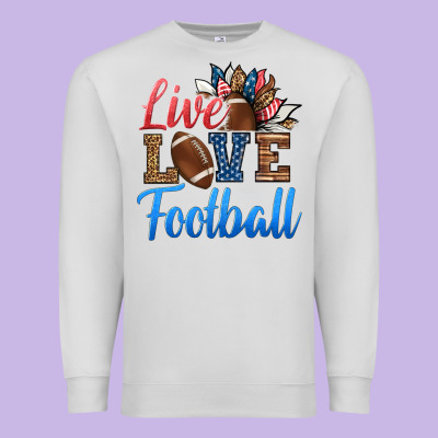 Live Love American Football Premium Sweatshirt Designed By Hra Design Shop