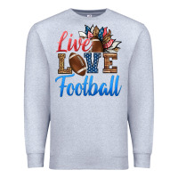 Heather Grey live love american football Premium Sweatshirt - HRA Design Shop