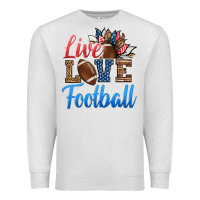 Oatmeal Heather live love american football Premium Sweatshirt - HRA Design Shop