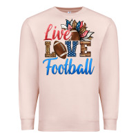 Pale Pink live love american football Premium Sweatshirt - HRA Design Shop
