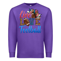 Purple live love american football Premium Sweatshirt - HRA Design Shop