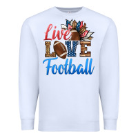 White live love american football Premium Sweatshirt - HRA Design Shop