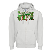 Dove Grey t  rex coffee cups Zipper Hoodie - texasbilliewilder