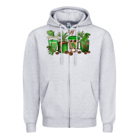 Heather Grey t  rex coffee cups Zipper Hoodie - texasbilliewilder