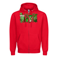 Red t  rex coffee cups Zipper Hoodie - texasbilliewilder