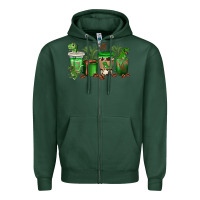 Sports Green t  rex coffee cups Zipper Hoodie - texasbilliewilder