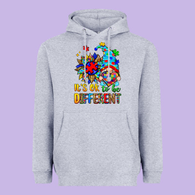 It's Ok To Be Different Autism Gnome Heavyweight Hoodie Designed By Zillion Design Studio