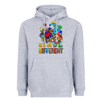 Heather Grey it's ok to be different autism gnome Heavyweight Hoodie - Zillion Design Studio