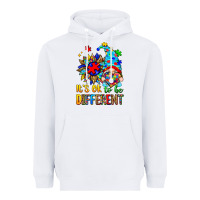 White it's ok to be different autism gnome Heavyweight Hoodie - Zillion Design Studio