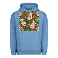 Pigment Pebble Blue Christmas tree cakes Urban Hoodie - NancyCooperArtShop