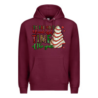 Burgundy it's the most wonderful time of the year christmas tree cake Premium Hoodie - Jasminsmagicworld