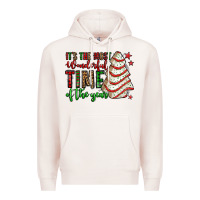 Pale Pink it's the most wonderful time of the year christmas tree cake Premium Hoodie - Jasminsmagicworld