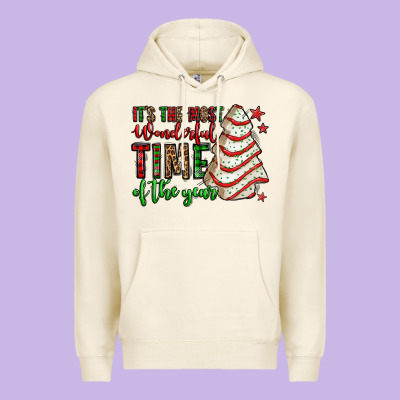 It's The Most Wonderful Time Of The Year Christmas Tree Cake Premium Hoodie Designed By Jasminsmagicworld