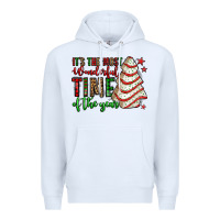 White it's the most wonderful time of the year christmas tree cake Premium Hoodie - Jasminsmagicworld
