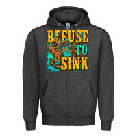 Charcoal Heather refuse to sink western Zipper Hoodie - texasbilliewilder