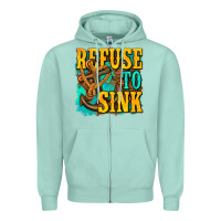 Seafoam refuse to sink western Zipper Hoodie - texasbilliewilder