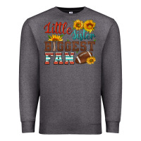 Charcoal Heather little sister biggest fan american football Premium Sweatshirt - HRA Design Shop
