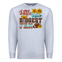 Heather Grey little sister biggest fan american football Premium Sweatshirt - HRA Design Shop