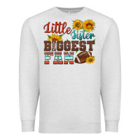 Oatmeal Heather little sister biggest fan american football Premium Sweatshirt - HRA Design Shop