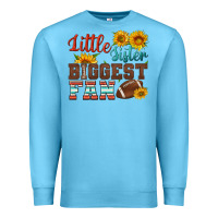 Ocean Blue little sister biggest fan american football Premium Sweatshirt - HRA Design Shop