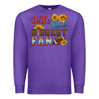 Purple little sister biggest fan american football Premium Sweatshirt - HRA Design Shop