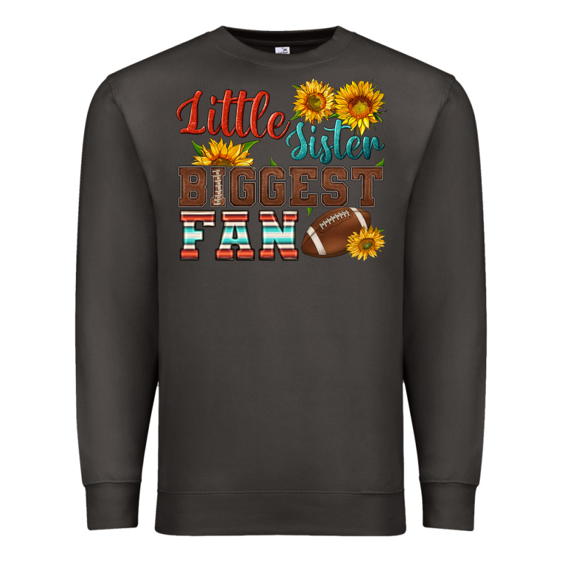 Little Sister Biggest Fan American Football Premium Sweatshirt by HRA Design Shop | Teevron