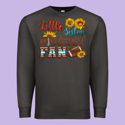 Little Sister Biggest Fan American Football Premium Sweatshirt Designed By Hra Design Shop
