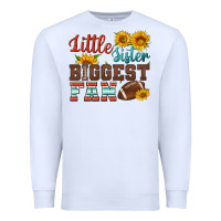 White little sister biggest fan american football Premium Sweatshirt - HRA Design Shop