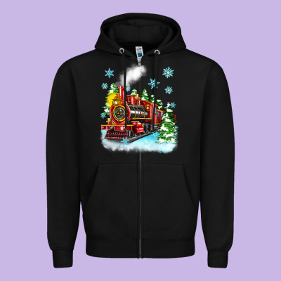 Christmas Polar Express Zipper Hoodie Designed By Zillion Design Studio