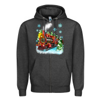 Charcoal Heather christmas polar express Zipper Hoodie - Zillion Design Studio
