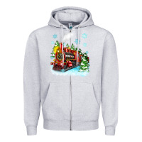 Heather Grey christmas polar express Zipper Hoodie - Zillion Design Studio