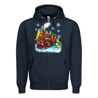 Navy christmas polar express Zipper Hoodie - Zillion Design Studio