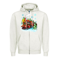 Oatmeal Heather christmas polar express Zipper Hoodie - Zillion Design Studio