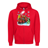 Red christmas polar express Zipper Hoodie - Zillion Design Studio