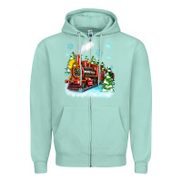 Seafoam christmas polar express Zipper Hoodie - Zillion Design Studio