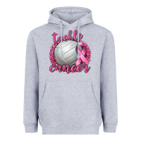 Heather Grey Tackle Cancer Volleyball Heavyweight Hoodie - texasbilliewilder