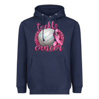 Navy Tackle Cancer Volleyball Heavyweight Hoodie - texasbilliewilder