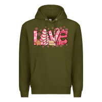 Army Green love pink christmas tree cake Premium Hoodie - Jasminsmagicworld
