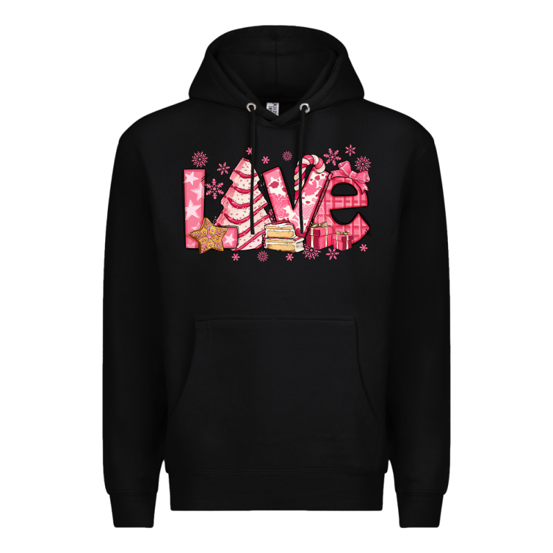 Love Pink Christmas Tree Cake Premium Hoodie by Jasminsmagicworld | Teevron