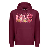 Burgundy love pink christmas tree cake Premium Hoodie - Jasminsmagicworld