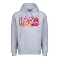 Heather Grey love pink christmas tree cake Premium Hoodie - Jasminsmagicworld