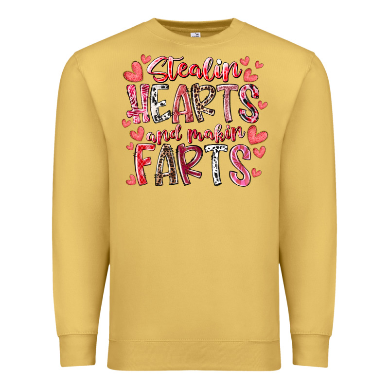 Stealin Hearts And Makin Farts Premium Sweatshirt by RacoonDesign | Teevron